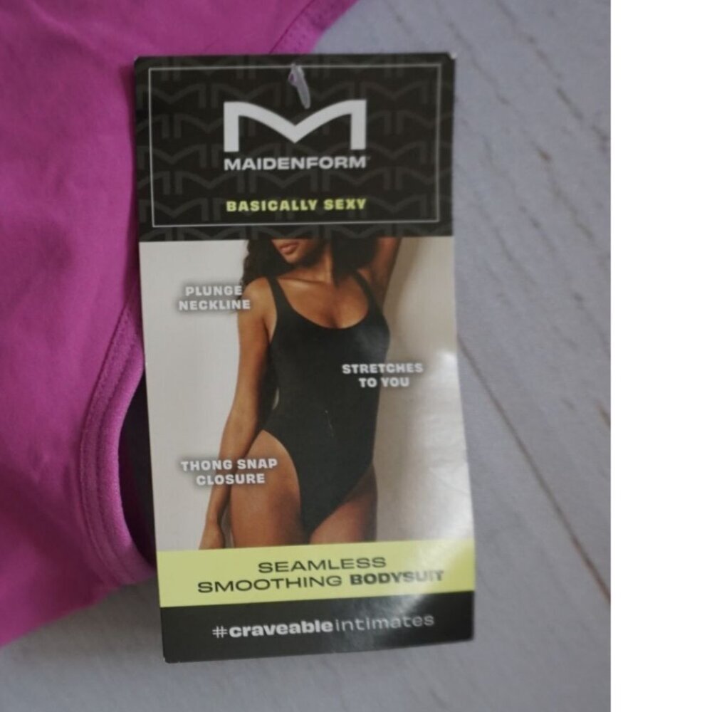 Maidenform Magenta Quartz Seamless Smoothing Bodysuit MST001 - NWT - Picture 3 of 7